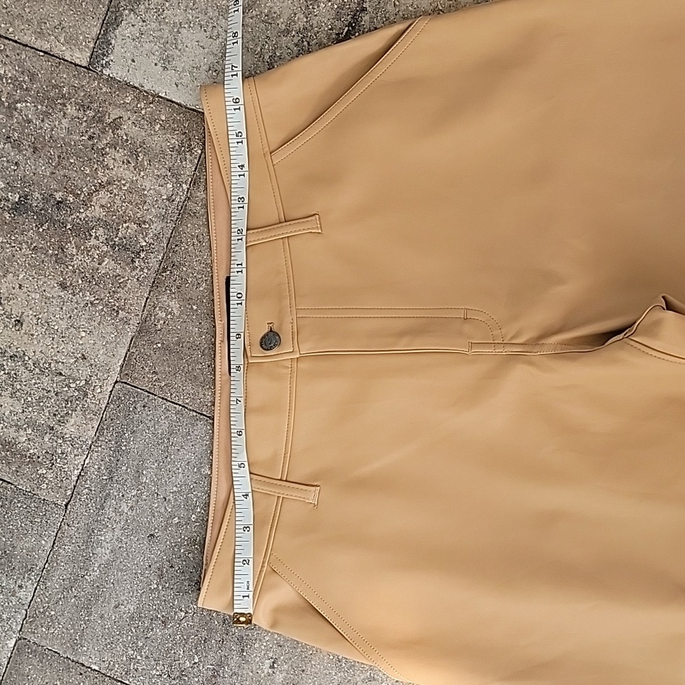 Hollister Faux Leather Tan High-Rise Pants Sz 31R - Picture 7 of 14